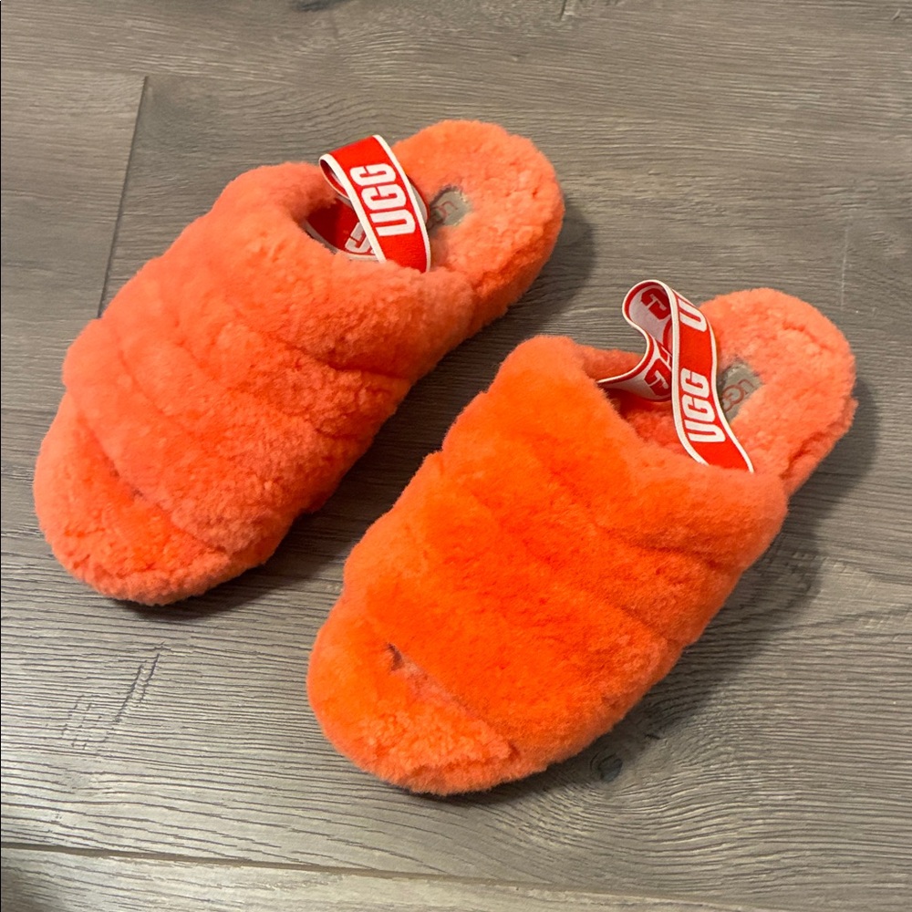 UGG Pink Fluffy Slippers